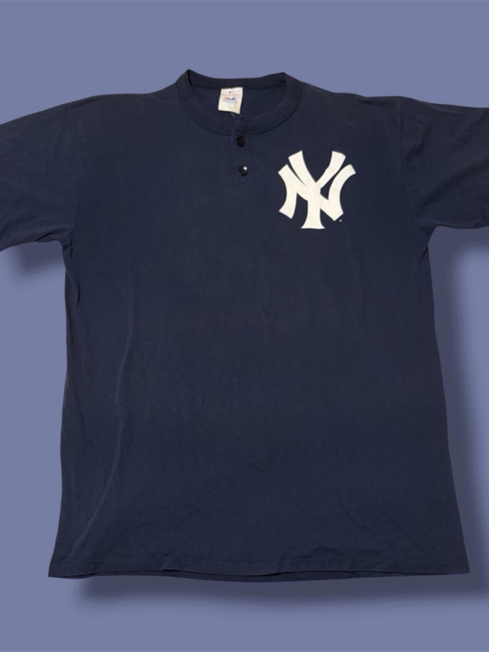 Vintage NY Yankees Henley Tshirt Majestic Size XL Jersey Style 90s Baseball